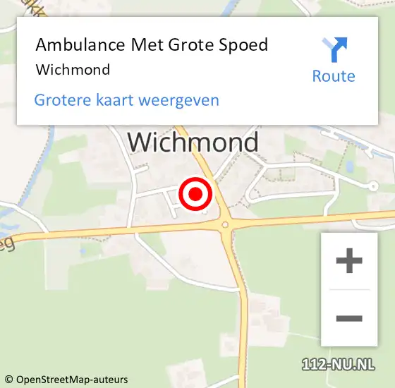 Locatie op kaart van de 112 melding: Ambulance Met Grote Spoed Naar Wichmond op 26 maart 2024 02:15