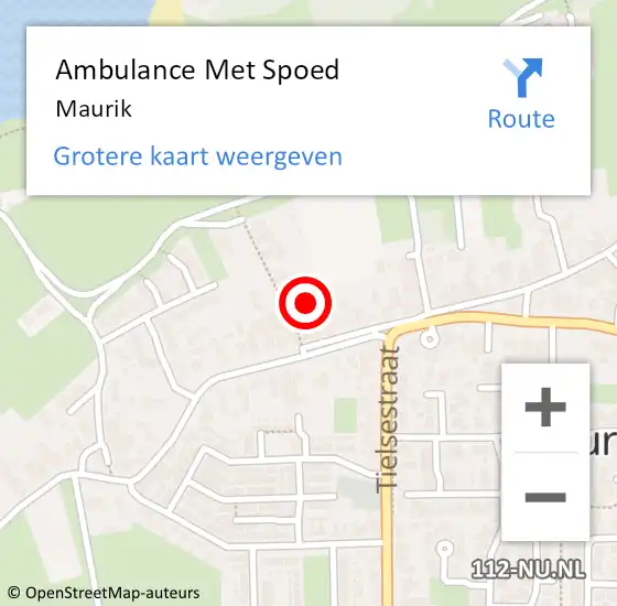 Locatie op kaart van de 112 melding: Ambulance Met Spoed Naar Maurik op 26 maart 2024 02:29