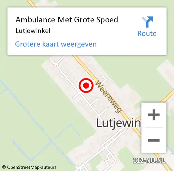 Locatie op kaart van de 112 melding: Ambulance Met Grote Spoed Naar Lutjewinkel op 26 maart 2024 04:10