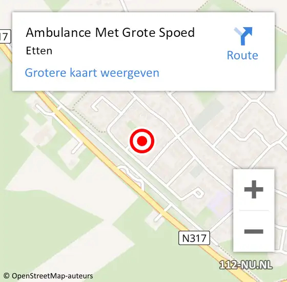 Locatie op kaart van de 112 melding: Ambulance Met Grote Spoed Naar Etten op 26 maart 2024 05:38