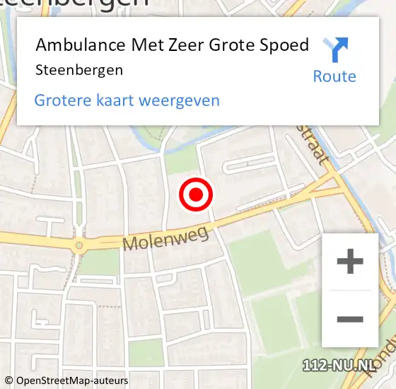 Locatie op kaart van de 112 melding: Ambulance Met Zeer Grote Spoed Naar Steenbergen op 26 maart 2024 06:18