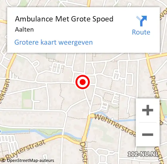 Locatie op kaart van de 112 melding: Ambulance Met Grote Spoed Naar Aalten op 26 maart 2024 07:27