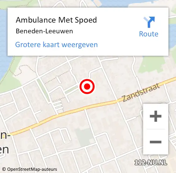 Locatie op kaart van de 112 melding: Ambulance Met Spoed Naar Beneden-Leeuwen op 26 maart 2024 07:39