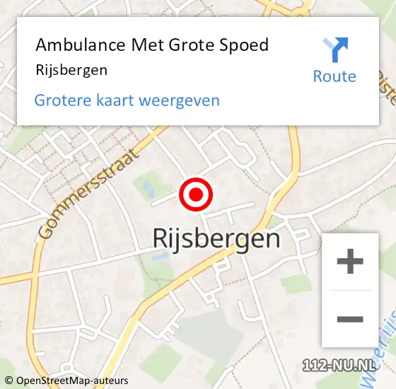 Locatie op kaart van de 112 melding: Ambulance Met Grote Spoed Naar Rijsbergen op 26 maart 2024 08:08