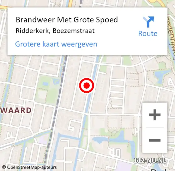 Locatie op kaart van de 112 melding: Brandweer Met Grote Spoed Naar Ridderkerk, Boezemstraat op 26 maart 2024 08:30
