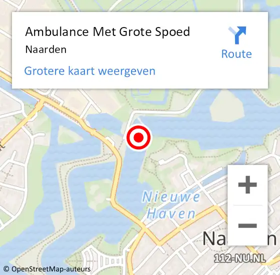 Locatie op kaart van de 112 melding: Ambulance Met Grote Spoed Naar Naarden op 26 maart 2024 08:39