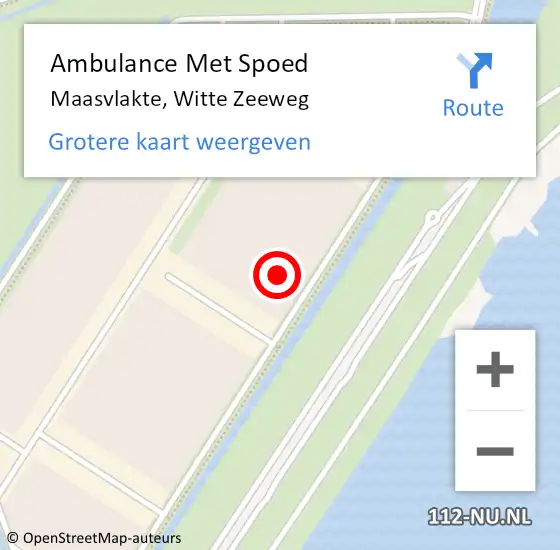 Locatie op kaart van de 112 melding: Ambulance Met Spoed Naar Maasvlakte, Witte Zeeweg op 26 maart 2024 09:20