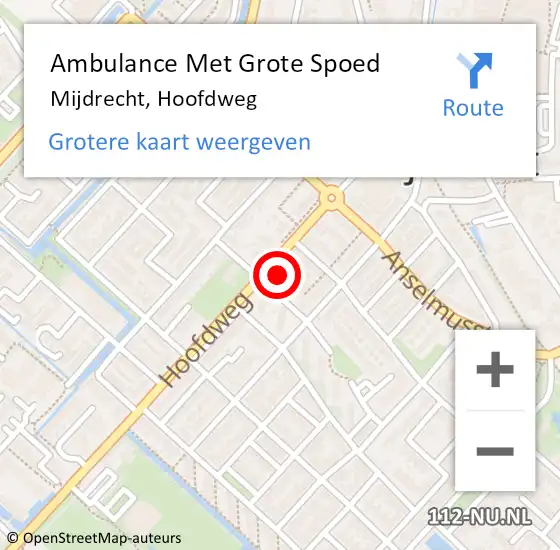 Locatie op kaart van de 112 melding: Ambulance Met Grote Spoed Naar Mijdrecht, Hoofdweg op 26 maart 2024 09:25