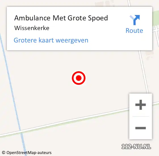 Locatie op kaart van de 112 melding: Ambulance Met Grote Spoed Naar Wissenkerke op 26 maart 2024 09:29