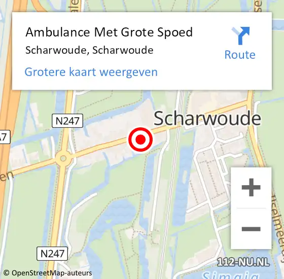 Locatie op kaart van de 112 melding: Ambulance Met Grote Spoed Naar Scharwoude, Scharwoude op 26 maart 2024 09:46