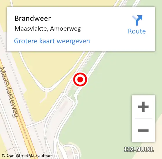 Locatie op kaart van de 112 melding: Brandweer Maasvlakte, Amoerweg op 26 maart 2024 10:22