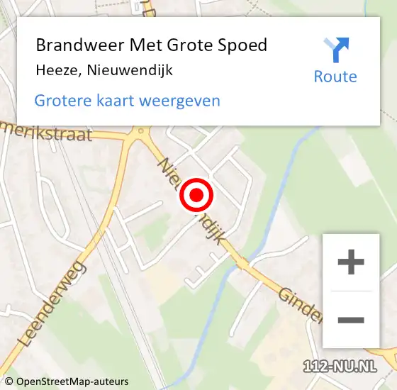 Locatie op kaart van de 112 melding: Brandweer Met Grote Spoed Naar Heeze, Nieuwendijk op 26 maart 2024 10:32
