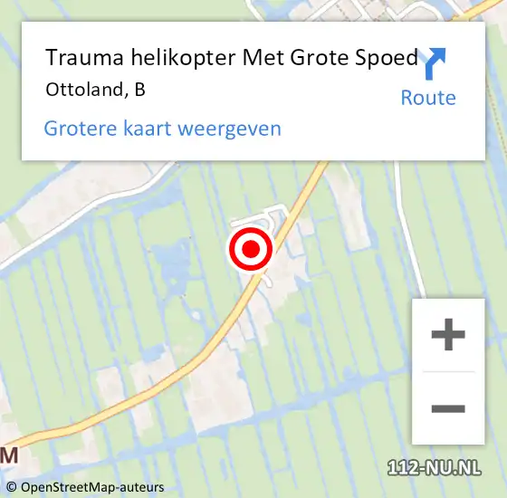 Locatie op kaart van de 112 melding: Trauma helikopter Met Grote Spoed Naar Ottoland, B op 26 maart 2024 10:54