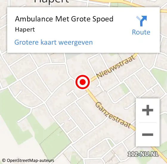 Locatie op kaart van de 112 melding: Ambulance Met Grote Spoed Naar Hapert op 26 maart 2024 10:56
