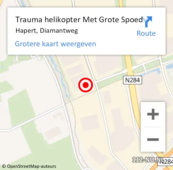 Locatie op kaart van de 112 melding: Trauma helikopter Met Grote Spoed Naar Hapert, Diamantweg op 26 maart 2024 10:57