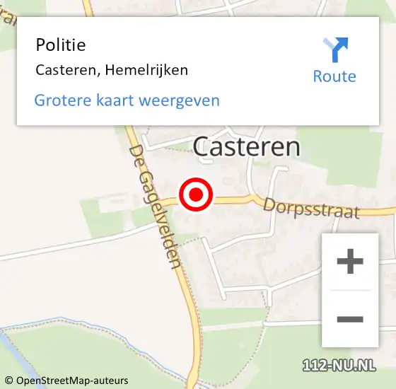 Locatie op kaart van de 112 melding: Politie Casteren, Hemelrijken op 26 maart 2024 11:20