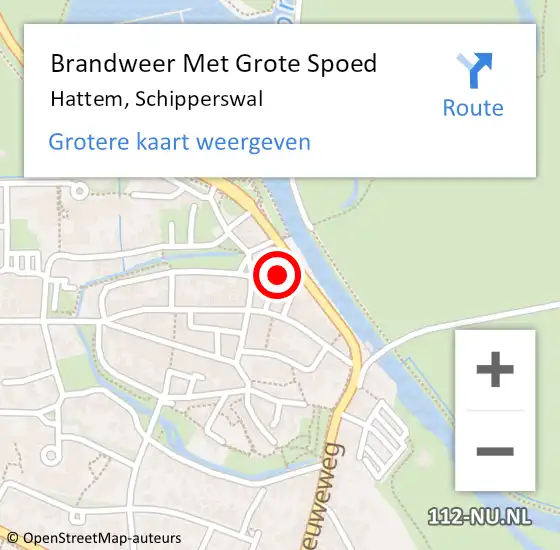 Locatie op kaart van de 112 melding: Brandweer Met Grote Spoed Naar Hattem, Schipperswal op 26 maart 2024 11:23