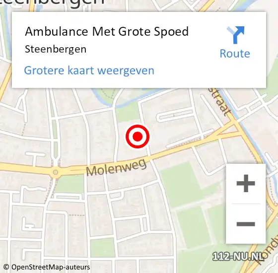Locatie op kaart van de 112 melding: Ambulance Met Grote Spoed Naar Steenbergen op 26 maart 2024 11:46