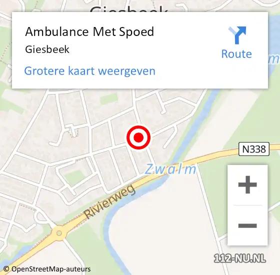 Locatie op kaart van de 112 melding: Ambulance Met Spoed Naar Giesbeek op 26 maart 2024 11:51