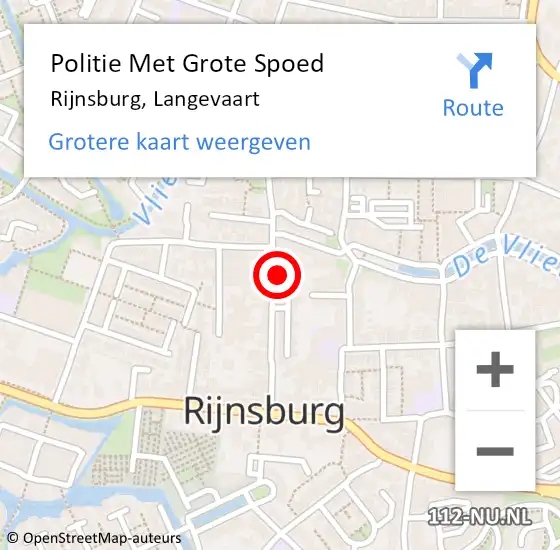 Locatie op kaart van de 112 melding: Politie Met Grote Spoed Naar Rijnsburg, Langevaart op 26 maart 2024 11:55