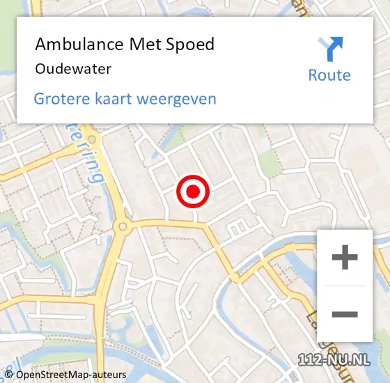 Locatie op kaart van de 112 melding: Ambulance Met Spoed Naar Oudewater op 26 maart 2024 11:59