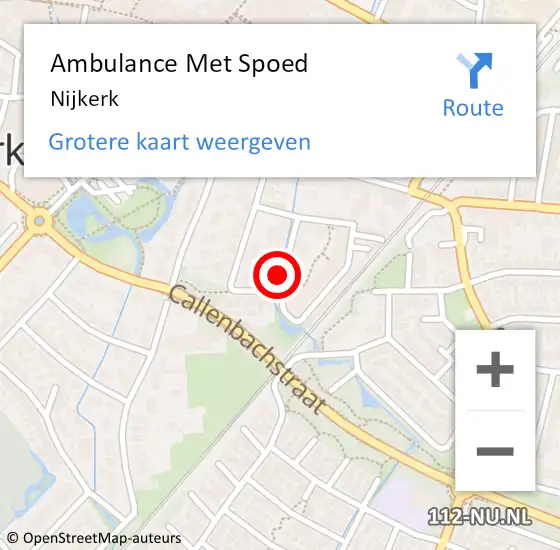 Locatie op kaart van de 112 melding: Ambulance Met Spoed Naar Nijkerk op 26 maart 2024 12:10