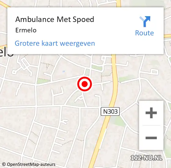 Locatie op kaart van de 112 melding: Ambulance Met Spoed Naar Ermelo op 26 maart 2024 12:40