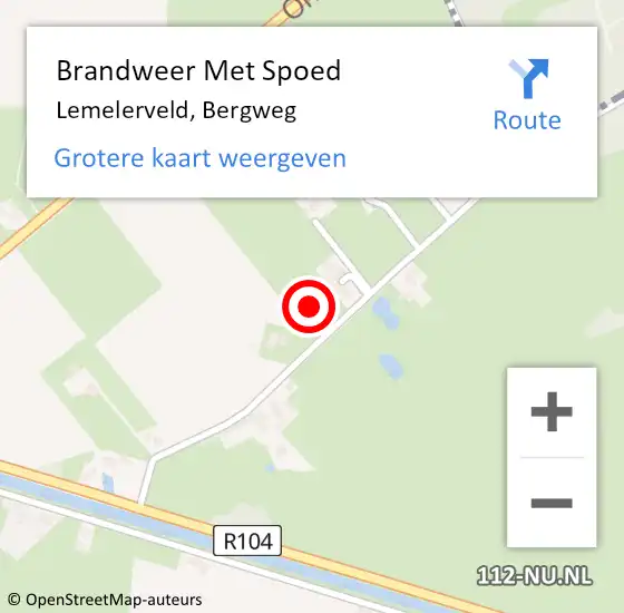 Locatie op kaart van de 112 melding: Brandweer Met Spoed Naar Lemelerveld, Bergweg op 26 maart 2024 12:51
