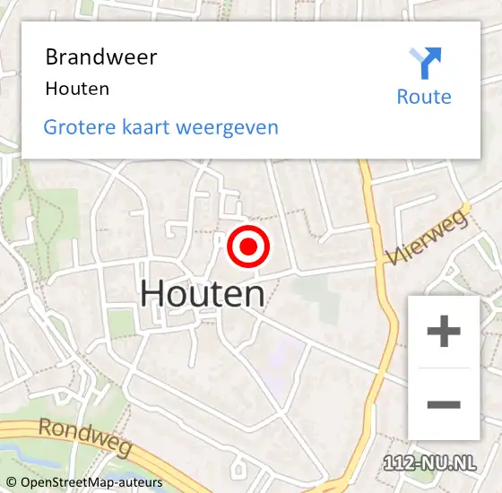 Locatie op kaart van de 112 melding: Brandweer Houten op 26 maart 2024 13:05
