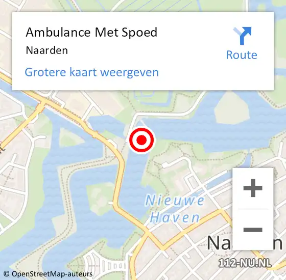 Locatie op kaart van de 112 melding: Ambulance Met Spoed Naar Naarden op 26 maart 2024 13:15