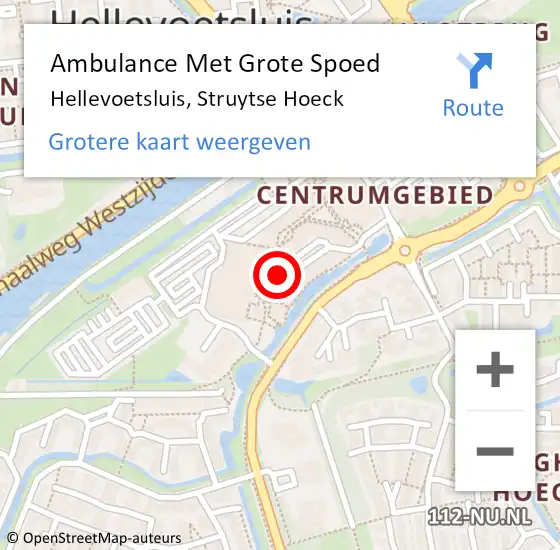 Locatie op kaart van de 112 melding: Ambulance Met Grote Spoed Naar Hellevoetsluis, Struytse Hoeck op 26 maart 2024 13:40