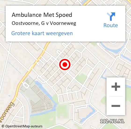 Locatie op kaart van de 112 melding: Ambulance Met Spoed Naar Oostvoorne, G v Voorneweg op 26 maart 2024 13:51