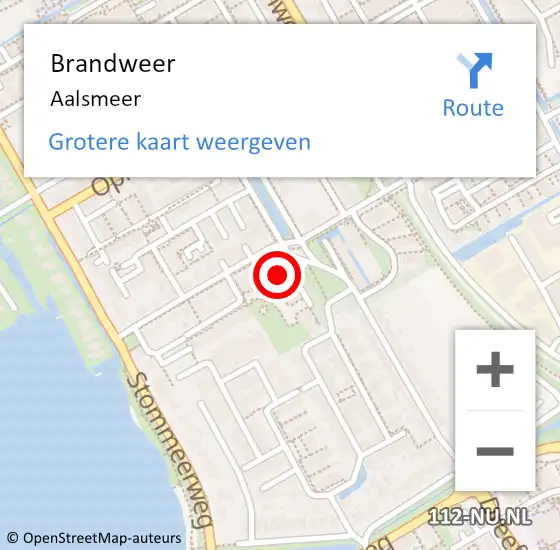 Locatie op kaart van de 112 melding: Brandweer Aalsmeer op 26 maart 2024 14:04