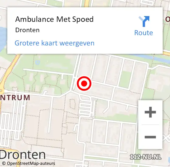 Locatie op kaart van de 112 melding: Ambulance Met Spoed Naar Dronten op 26 maart 2024 14:07