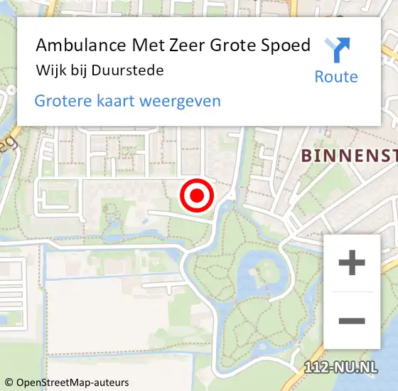 Locatie op kaart van de 112 melding: Ambulance Met Zeer Grote Spoed Naar Wijk bij Duurstede op 26 maart 2024 14:14