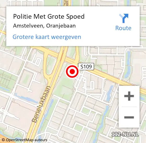 Locatie op kaart van de 112 melding: Politie Met Grote Spoed Naar Amstelveen, Oranjebaan op 26 maart 2024 14:18