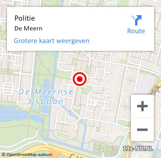Locatie op kaart van de 112 melding: Politie De Meern op 26 maart 2024 14:21