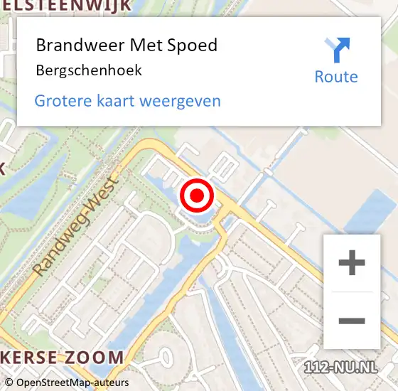 Locatie op kaart van de 112 melding: Brandweer Met Spoed Naar Bergschenhoek op 26 maart 2024 14:24