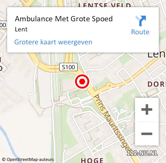 Locatie op kaart van de 112 melding: Ambulance Met Grote Spoed Naar Lent op 26 maart 2024 14:32