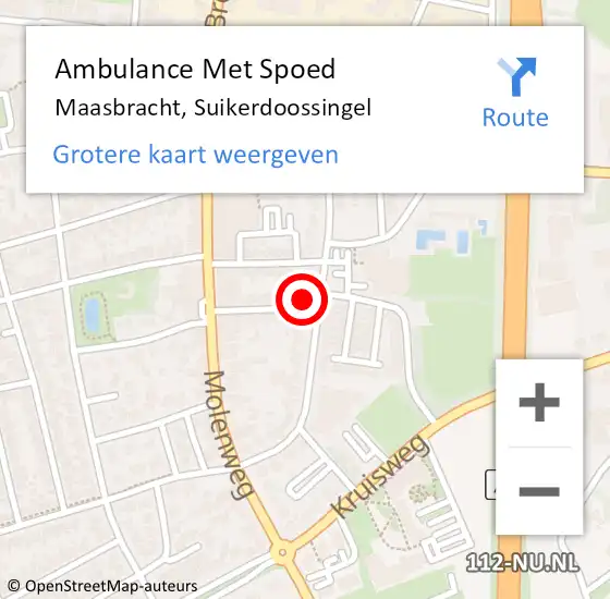 Locatie op kaart van de 112 melding: Ambulance Met Spoed Naar Maasbracht, Suikerdoossingel op 26 maart 2024 14:45