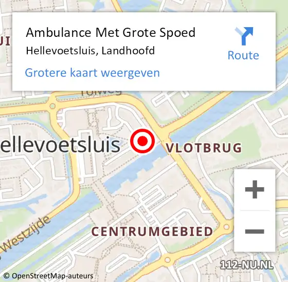 Locatie op kaart van de 112 melding: Ambulance Met Grote Spoed Naar Hellevoetsluis, Landhoofd op 26 maart 2024 14:59