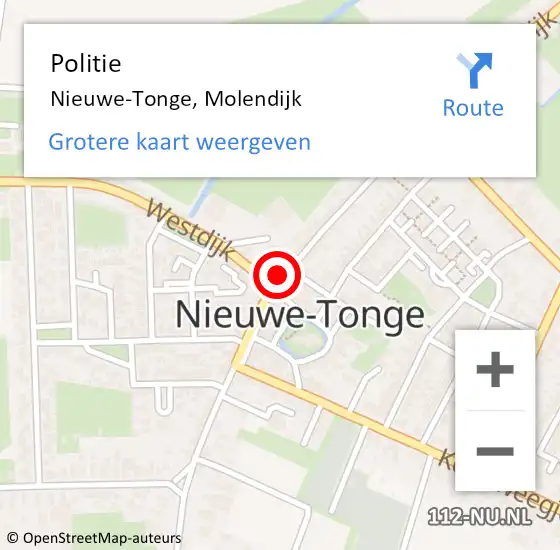 Locatie op kaart van de 112 melding: Politie Nieuwe-Tonge, Molendijk op 26 maart 2024 15:21