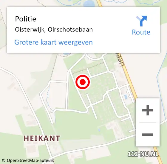Locatie op kaart van de 112 melding: Politie Oisterwijk, Oirschotsebaan op 26 maart 2024 15:32