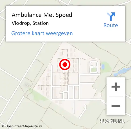 Locatie op kaart van de 112 melding: Ambulance Met Spoed Naar Vlodrop, Station op 26 maart 2024 15:48