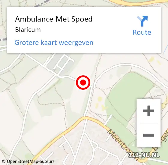 Locatie op kaart van de 112 melding: Ambulance Met Spoed Naar Blaricum op 26 maart 2024 16:01