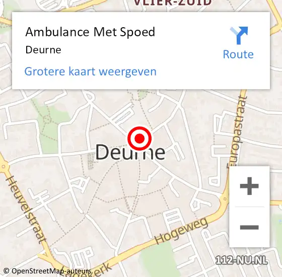 Locatie op kaart van de 112 melding: Ambulance Met Spoed Naar Deurne op 26 maart 2024 16:10