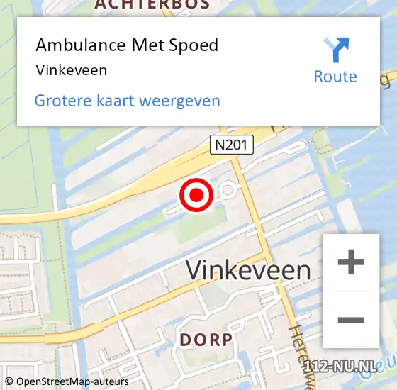 Locatie op kaart van de 112 melding: Ambulance Met Spoed Naar Vinkeveen op 26 maart 2024 16:11