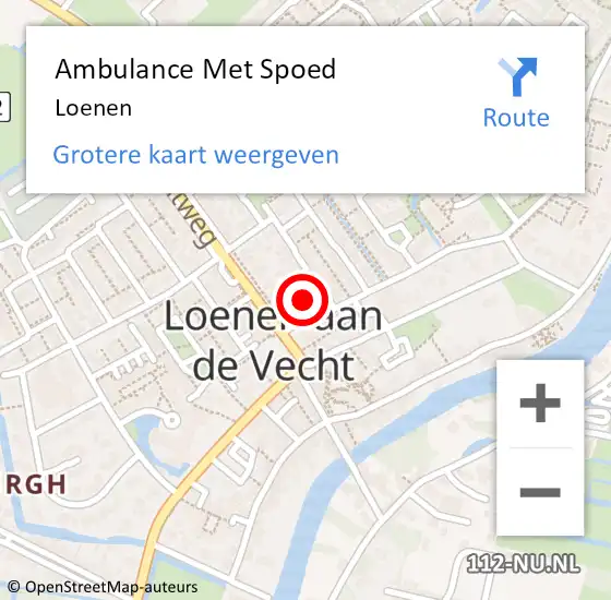 Locatie op kaart van de 112 melding: Ambulance Met Spoed Naar Loenen aan de Vecht op 26 maart 2024 16:11