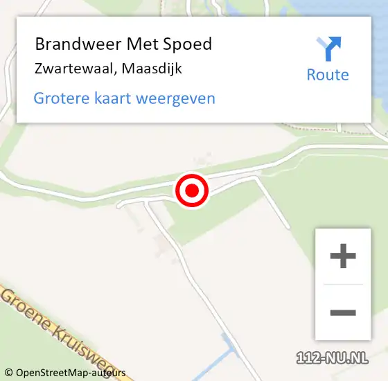 Locatie op kaart van de 112 melding: Brandweer Met Spoed Naar Zwartewaal, Maasdijk op 26 maart 2024 16:23