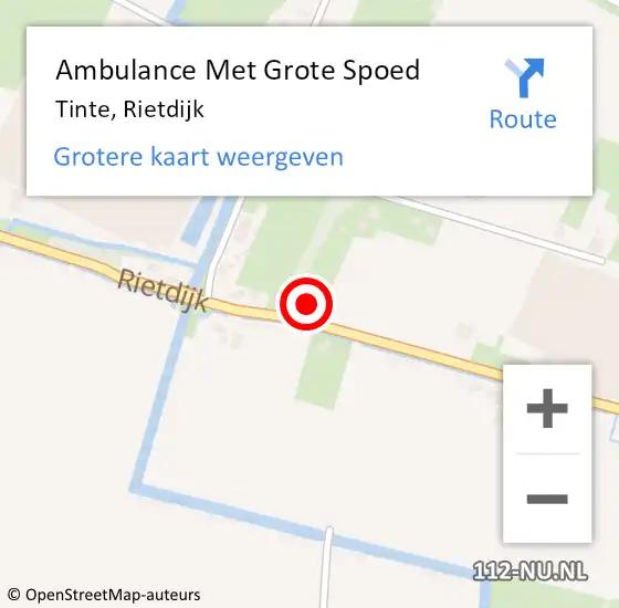 Locatie op kaart van de 112 melding: Ambulance Met Grote Spoed Naar Tinte, Rietdijk op 26 maart 2024 16:25